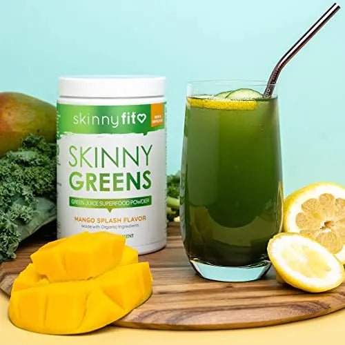 SkinnyFit Mango Splash Skinny Greens, Green Juice Superfood Powder, Natural Energy - TrustMedUSA