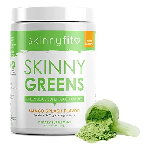 SkinnyFit Mango Splash Skinny Greens, Green Juice Superfood Powder, Natural Energy - TrustMedUSA