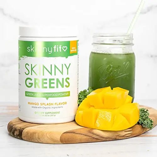 SkinnyFit Mango Splash Skinny Greens, Green Juice Superfood Powder, Natural Energy - TrustMedUSA