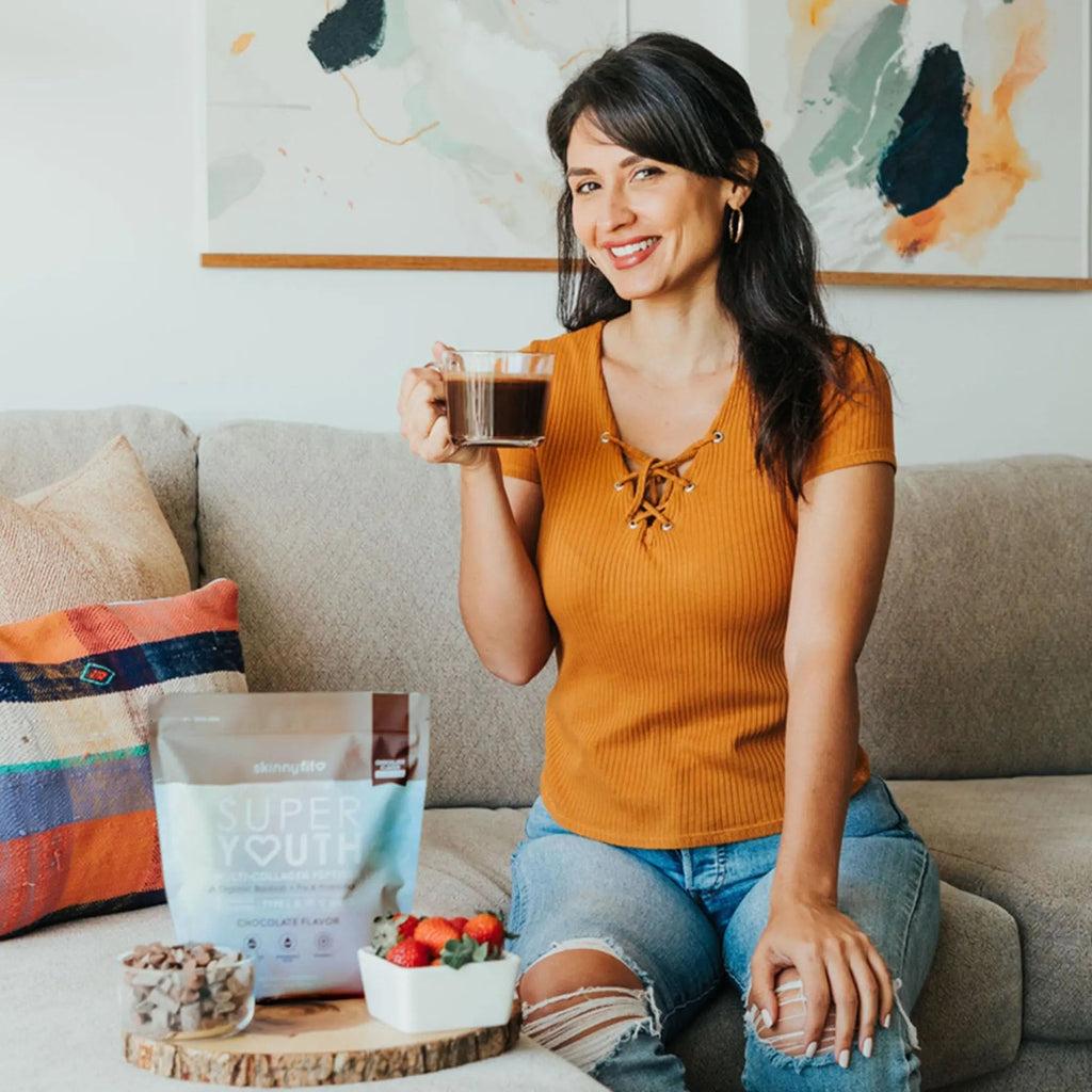 SkinnyFit Super Youth Chocolate Multi-Collagen Peptides + Probiotics, Baobab Fiber - TrustMedUSA