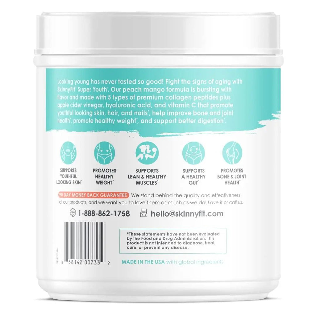 SkinnyFit Super Youth Multi-Collagen Peptides Plus Apple Cider Vinegar, Hyaluronic Acid - TrustMedUSA