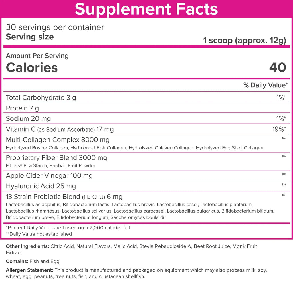 SkinnyFit Super Youth Tropical Punch Multi-Collagen Peptides + Probiotics, Baobab Fiber - TrustMedUSA