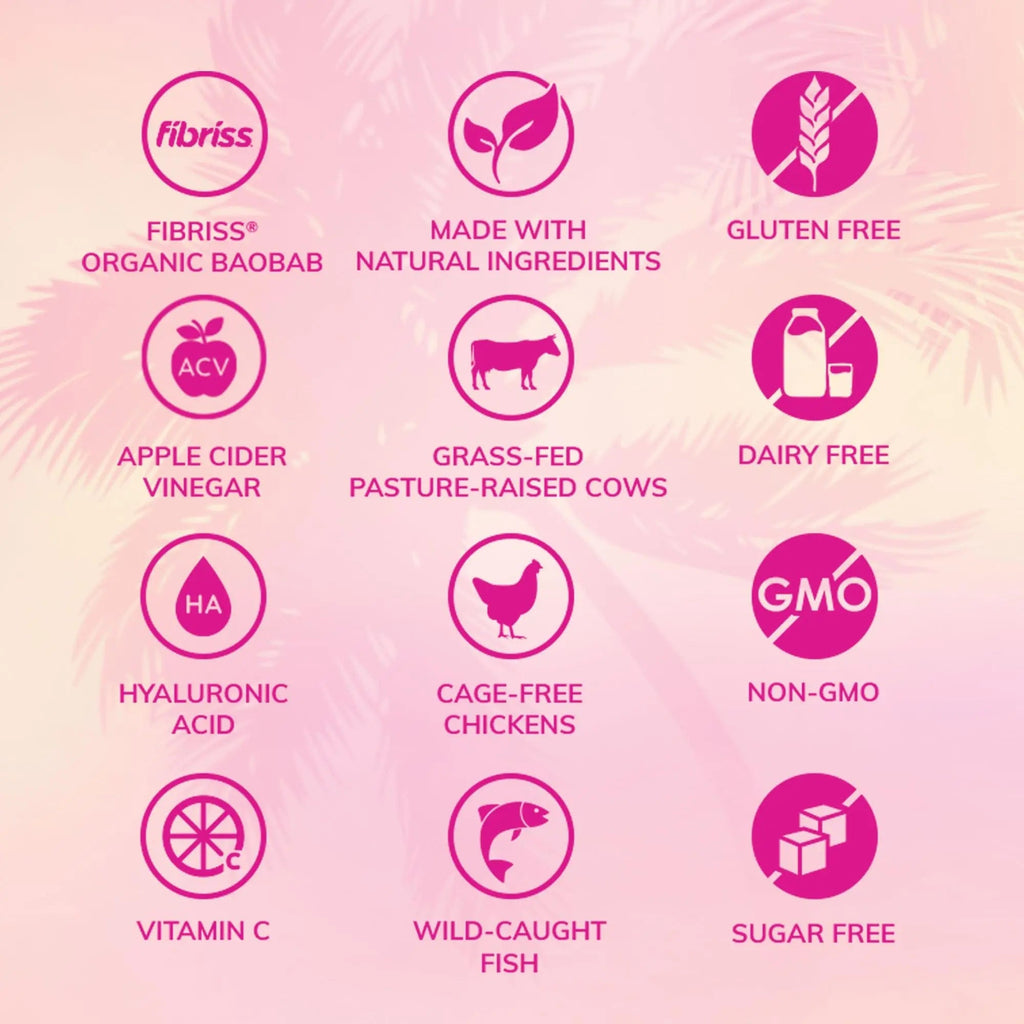 SkinnyFit Super Youth Tropical Punch Multi-Collagen Peptides + Probiotics, Baobab Fiber - TrustMedUSA