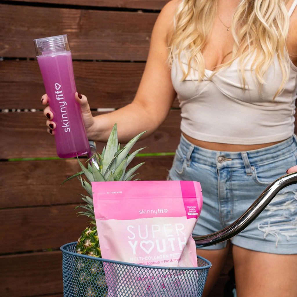 SkinnyFit Super Youth Tropical Punch Multi-Collagen Peptides + Probiotics, Baobab Fiber - TrustMedUSA