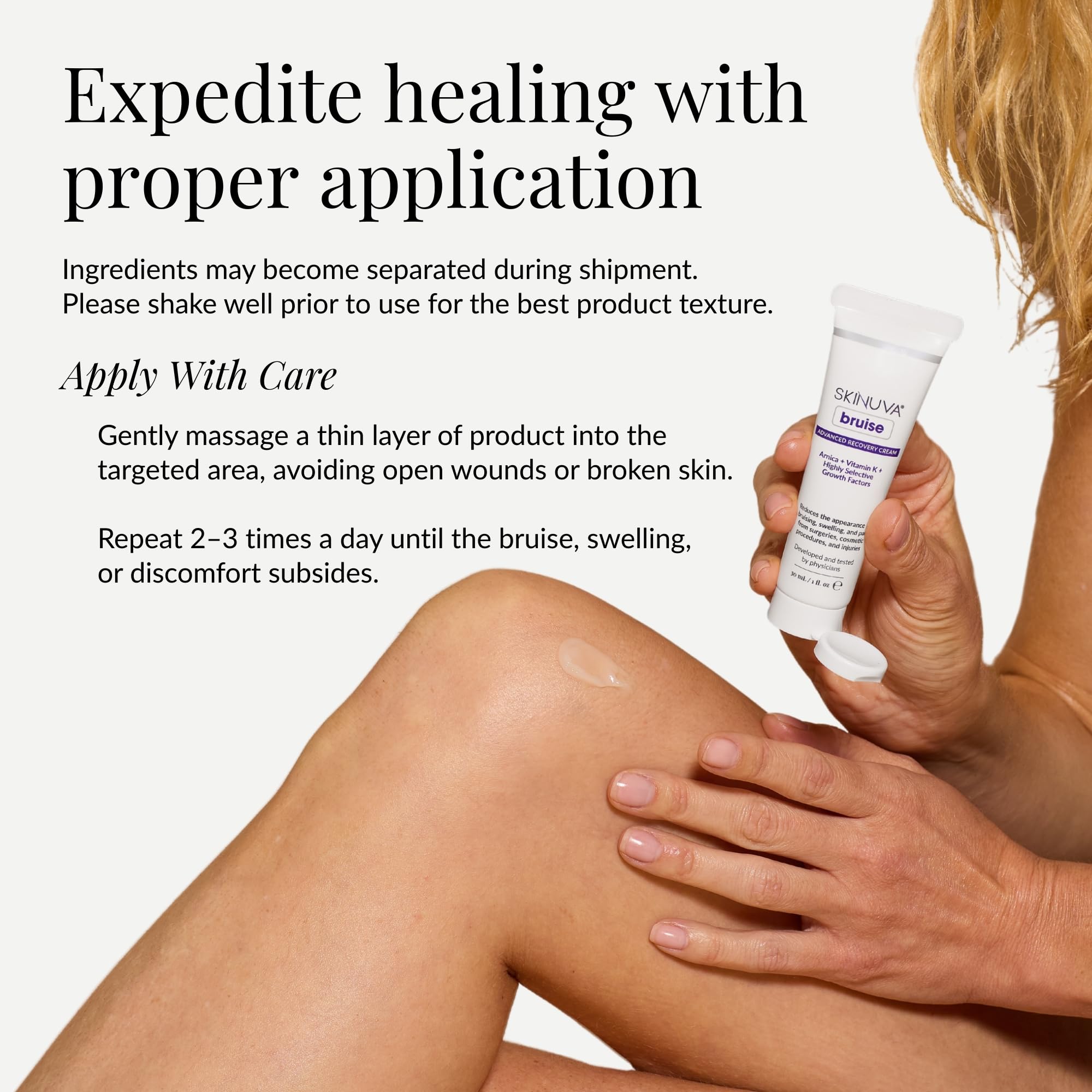 Skinuva® Bruise Advanced Recovery Cream - Topical Bruise Cream Formulated with Growth Factors, Arnica & Vitamin K (1 oz) - TrustMedUSA