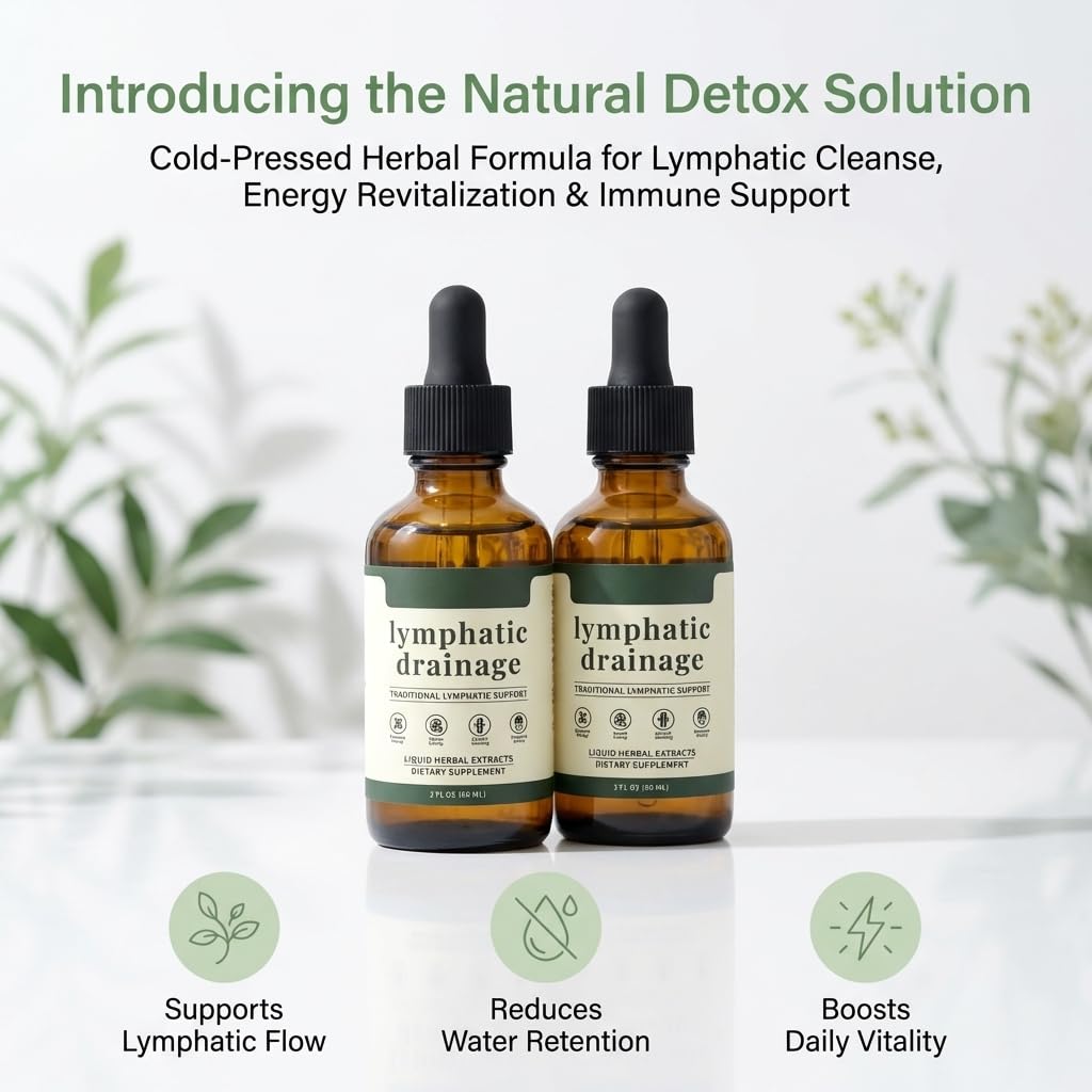 Skrmooning Lymphatic Drainage Drops -2 Pack Organic Lymphatic Drainage Supplement, Reduces Swelling, Boosts Immunity Vitality,Enhance Clarity, Portable Dropper Design, 2 Fl Oz - Maple Wellness Supplements