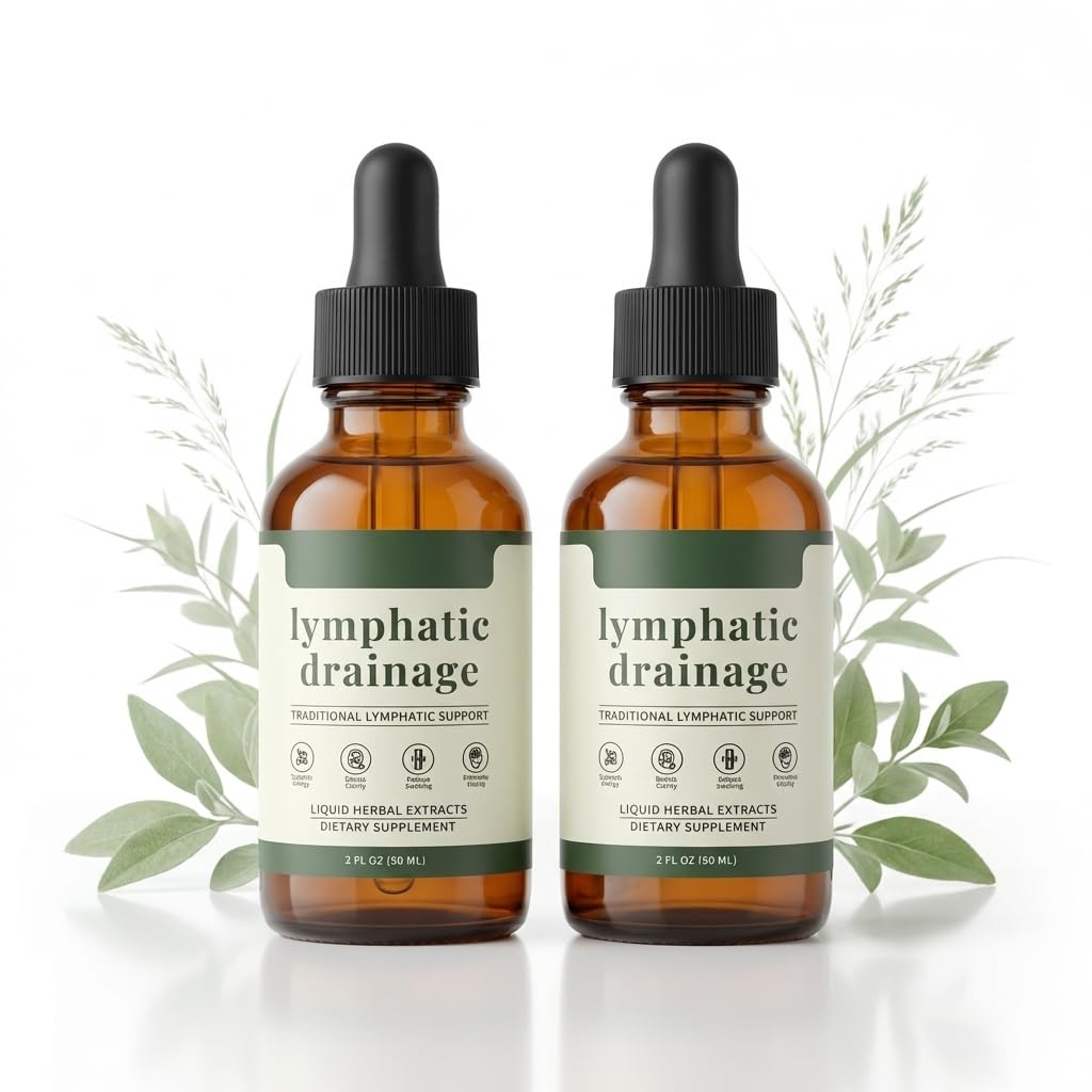Skrmooning Lymphatic Drainage Drops -2 Pack Organic Lymphatic Drainage Supplement, Reduces Swelling, Boosts Immunity Vitality,Enhance Clarity, Portable Dropper Design, 2 Fl Oz - Maple Wellness Supplements