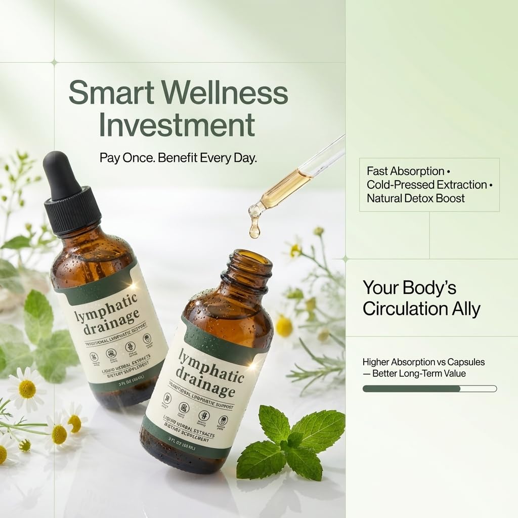 Skrmooning Lymphatic Drainage Drops -2 Pack Organic Lymphatic Drainage Supplement, Reduces Swelling, Boosts Immunity Vitality,Enhance Clarity, Portable Dropper Design, 2 Fl Oz - Maple Wellness Supplements