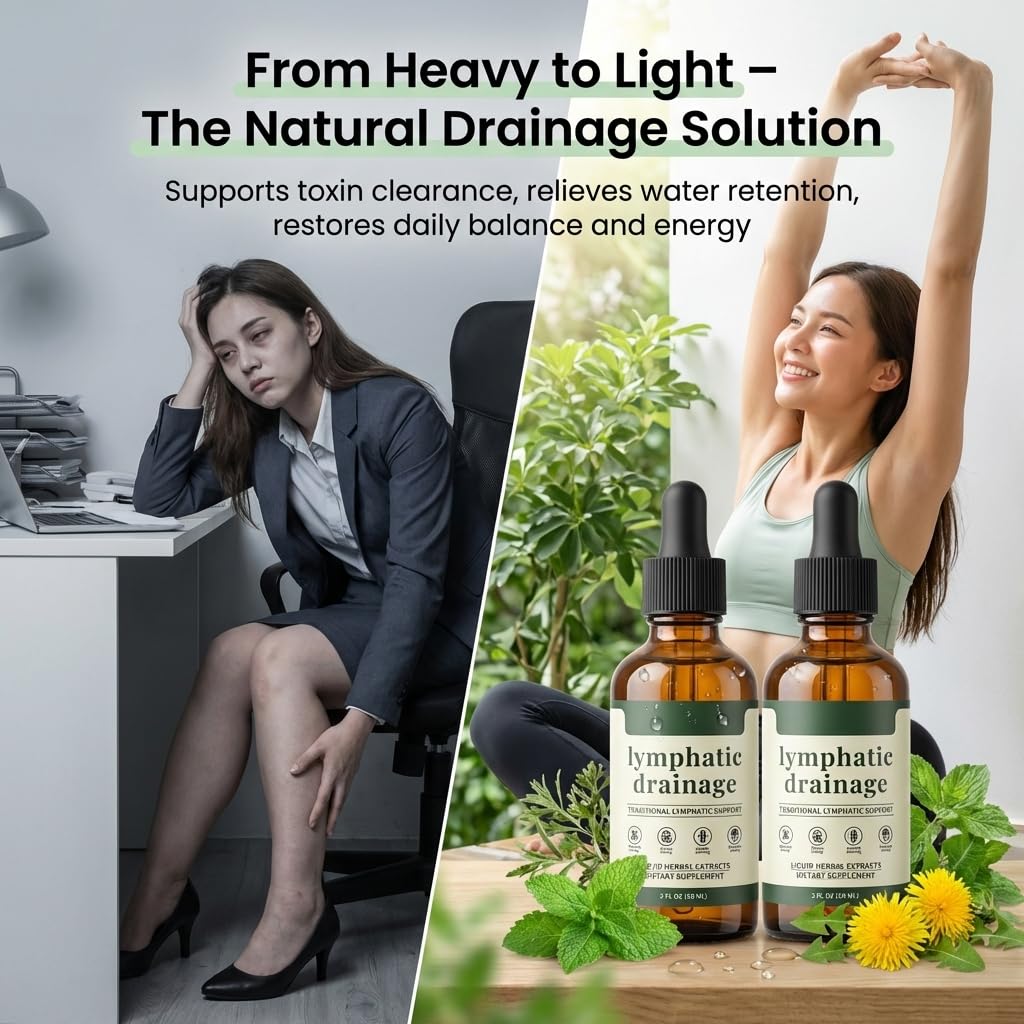 Skrmooning Lymphatic Drainage Drops -2 Pack Organic Lymphatic Drainage Supplement, Reduces Swelling, Boosts Immunity Vitality,Enhance Clarity, Portable Dropper Design, 2 Fl Oz - Maple Wellness Supplements