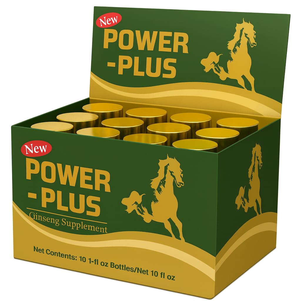 Skydia Power Plus - 10 Bottles Power-Plus Botanical Blend Liquid Supplement (1 FL OZ) Korean Ginseng Extract Ginseng Supplement Natural Men Tonic Ginseng Root Korean Red Ginseng Drops - TrustMedUSA