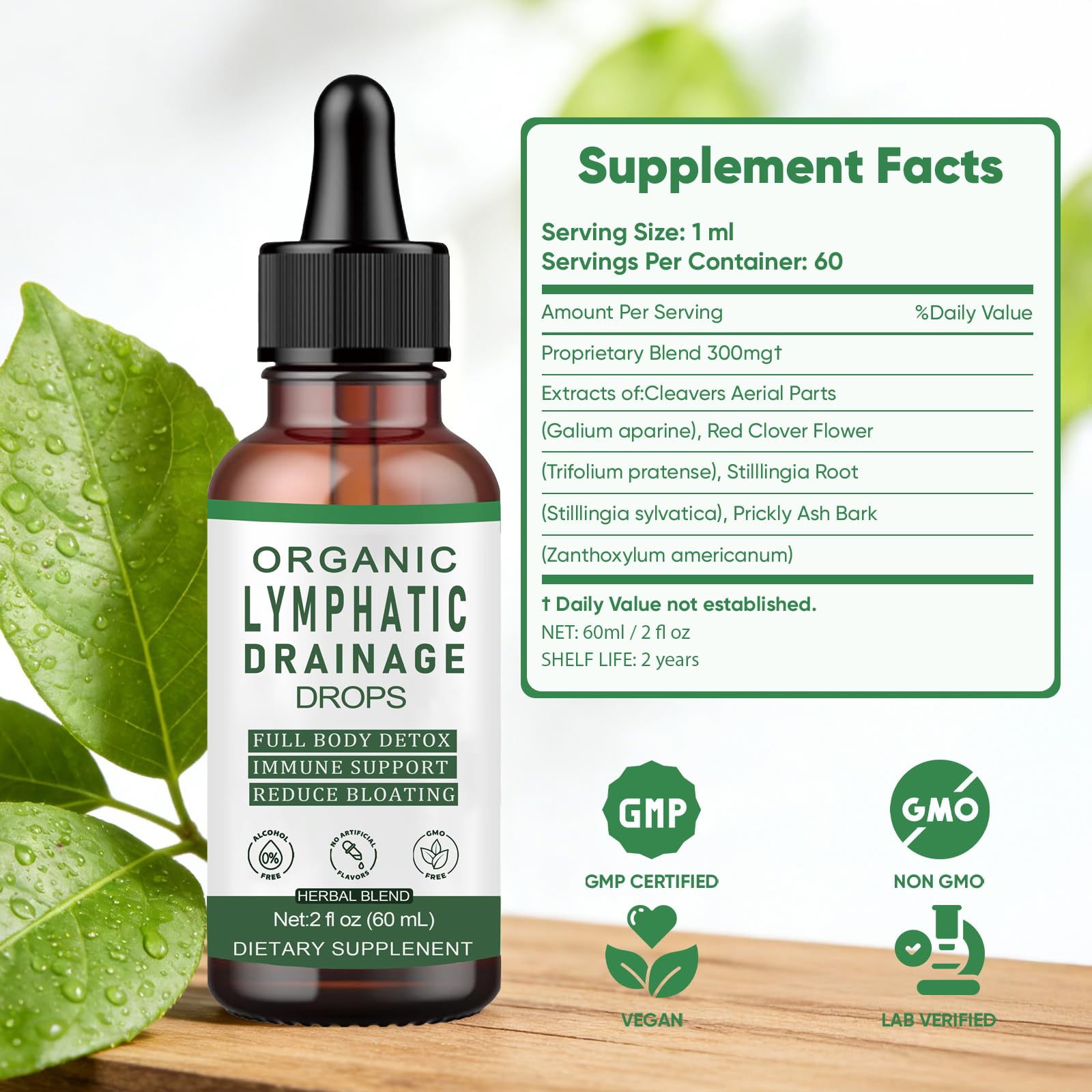 Slifthistle Lymphatic Drainage Drops, Lymphatic Support Liquid Drops, with Herbal Ingedients, Reduce Bloating, Full Body Detox & Cleanse, Promote Circulation, Vegan, Non-GMO (60ml) (1) - Maple Wellness Supplements