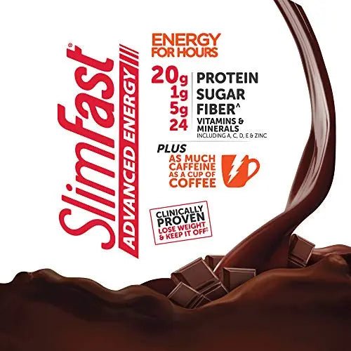 SlimFast Advanced Energy High Protein Meal Replacement Shake, Rich Chocolate, 20g - TrustMedUSA