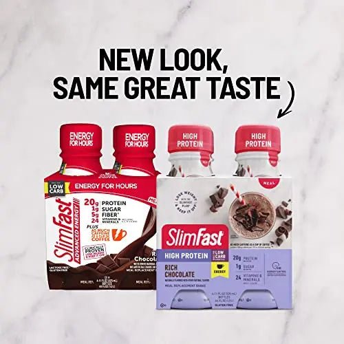 SlimFast Advanced Energy High Protein Meal Replacement Shake, Rich Chocolate, 20g - TrustMedUSA