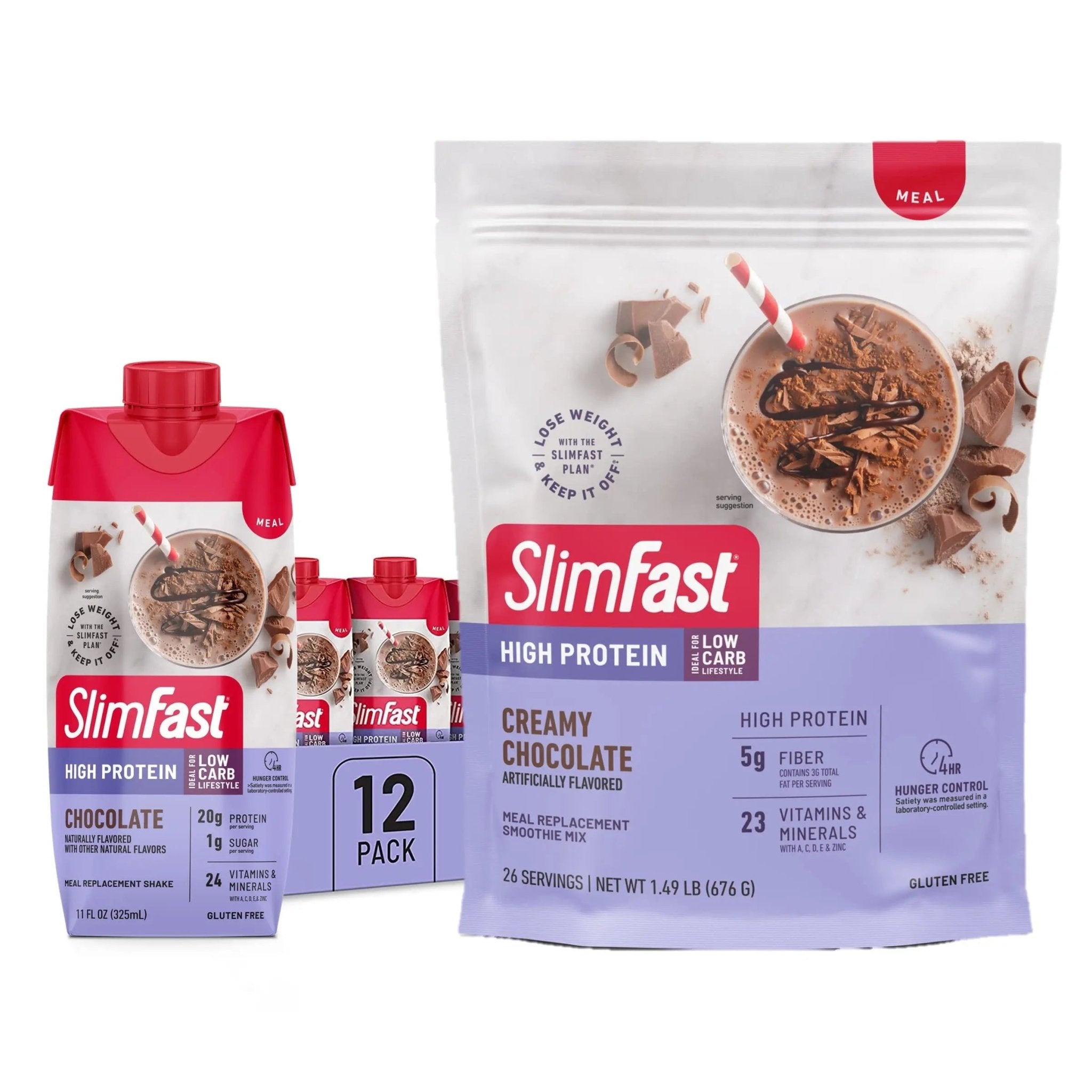 SlimFast High Protein Chocolate Bundle- 12 Count of Chocolate High Protein Meal - TrustMedUSA