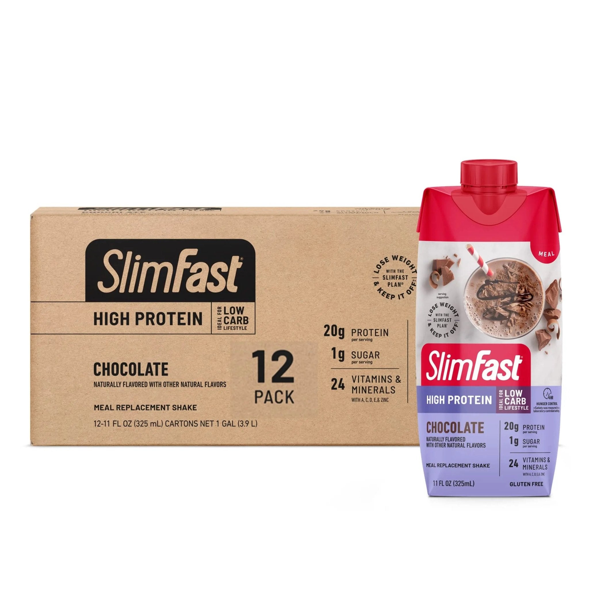 SlimFast High Protein Chocolate Bundle- 12 Count of Chocolate High Protein Meal - TrustMedUSA