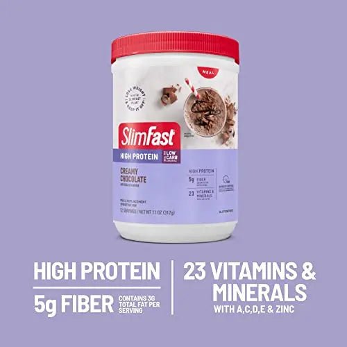 SlimFast High Protein Meal Replacement Shake Powder, 12 Servings (Pack of 2) , Advanced - TrustMedUSA