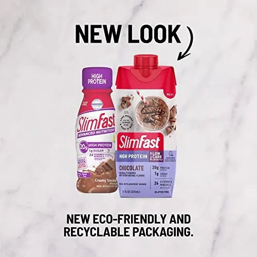 SlimFast Protein Shake, Chocolate- 20g Protein, Meal Replacement Shake - TrustMedUSA