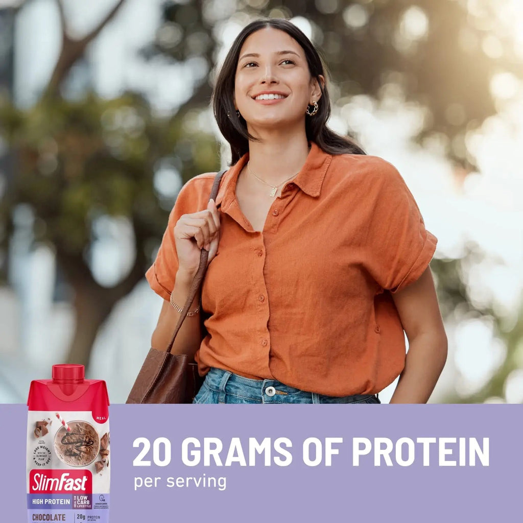 SlimFast Protein Shake, Chocolate- 20g Protein, Meal Replacement Shake Ready to Drink - TrustMedUSA