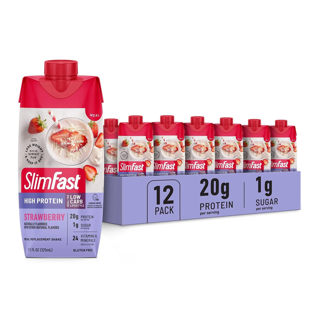 SlimFast Protein Shake, Strawberry- 20g Protein, Meal Replacement Shake Ready to Drink - TrustMedUSA