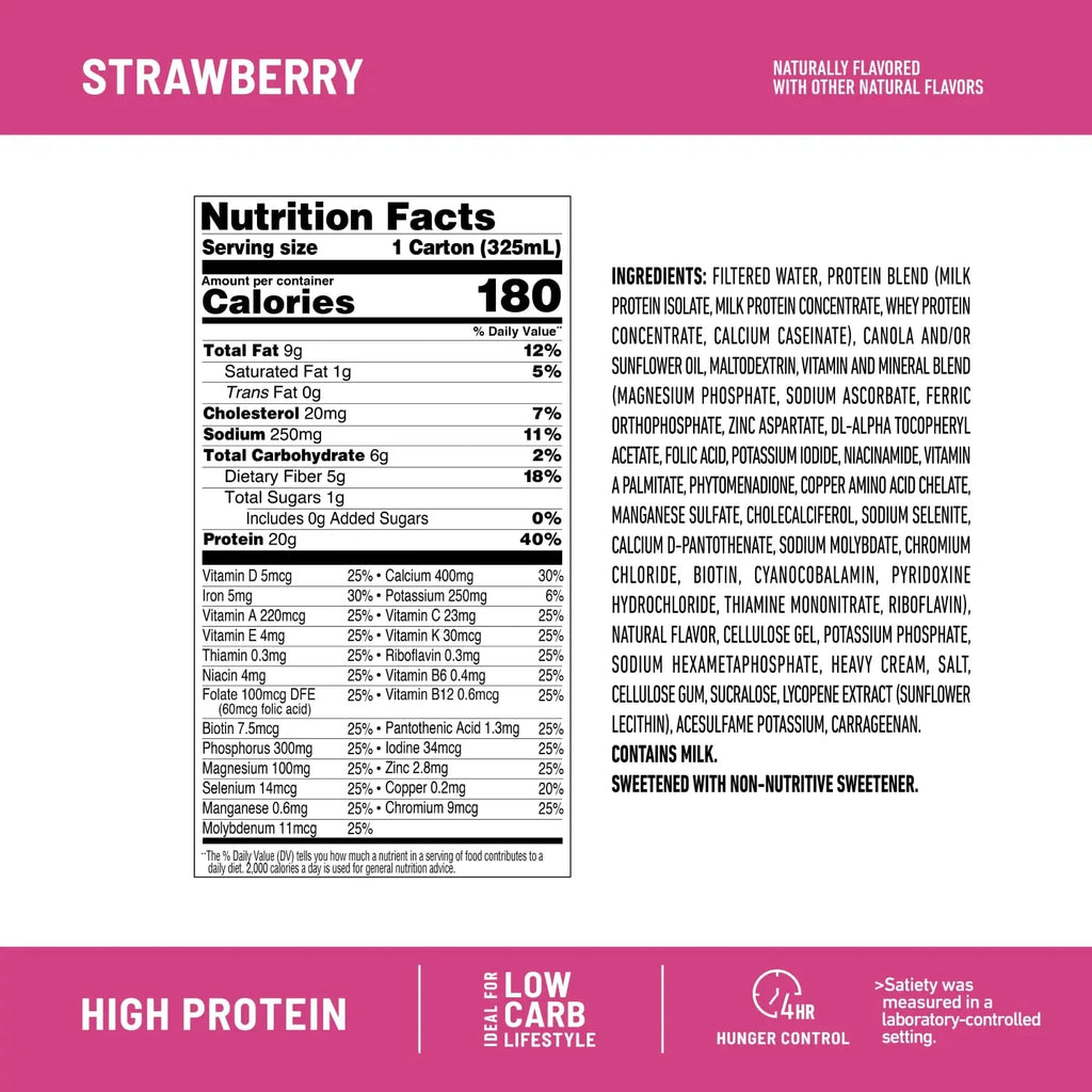 SlimFast Protein Shake, Strawberry- 20g Protein, Meal Replacement Shake Ready to Drink - TrustMedUSA