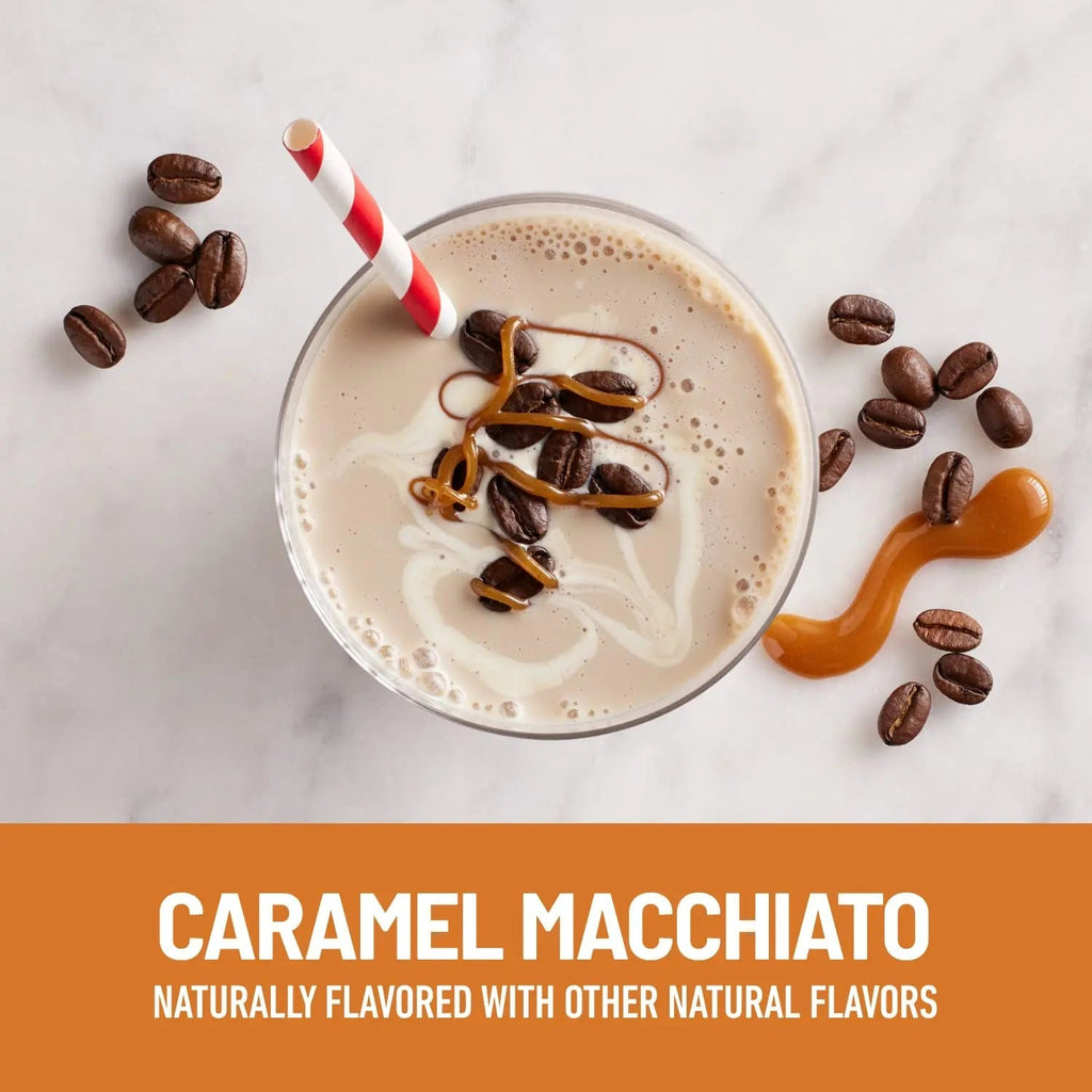 SlimFast Protein Shake with Caffeine, Caramel Macchiato- 20g Protein - TrustMedUSA