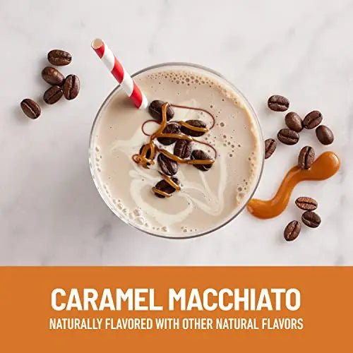 SlimFast Protein Shake with Caffeine, Caramel Macchiato- 20g Protein, Meal Replacement - TrustMedUSA