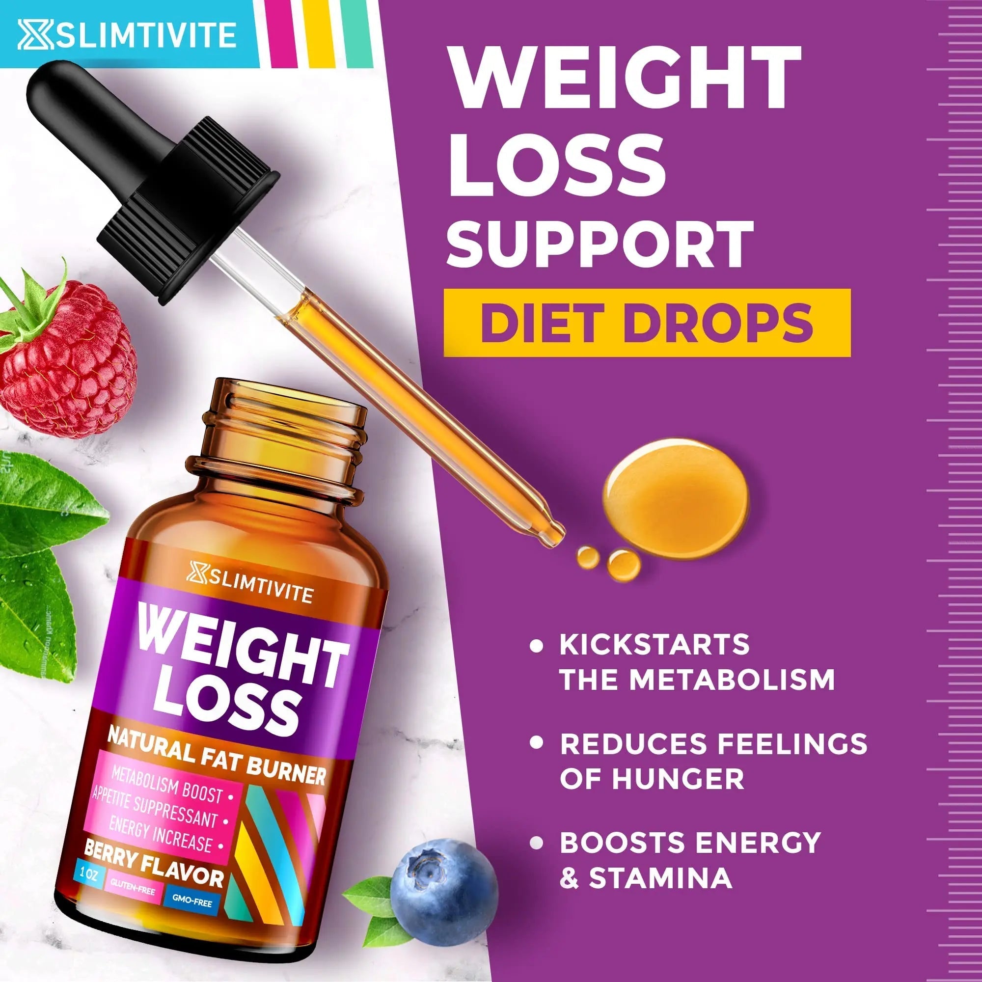 Slimtivite Weight Loss Drops - Diet Fat Effective Appetite Suppressant & Metabolism - TrustMedUSA