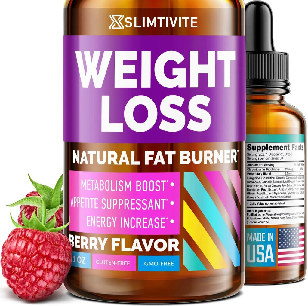 Slimtivite Weight Loss Drops - Diet Fat Effective Appetite Suppressant & Metabolism - TrustMedUSA