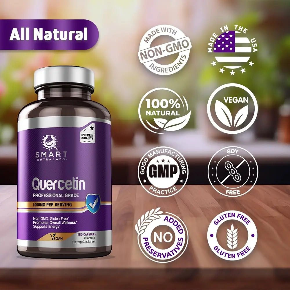 SMART NUTRA LABS Quercetin 1000mg- 180 Vegan Capsules - TrustMedUSA