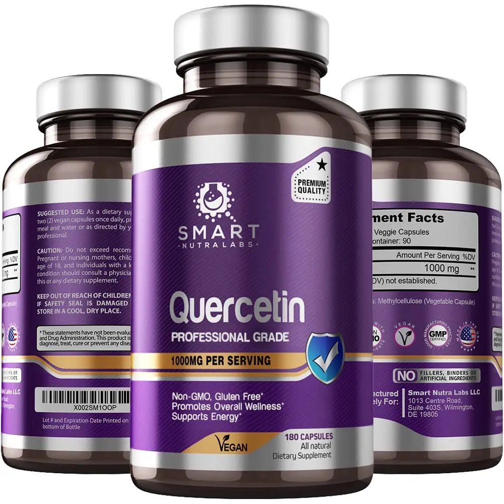 SMART NUTRA LABS Quercetin 1000mg- 180 Vegan Capsules - TrustMedUSA