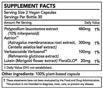 Smarter Skin, Nourishing Skin Health Within, Triple Combination of Polypodium Leucotomos Extract, FloraGLO, Verbasnol, 60 Vegan Capsules - TrustMedUSA