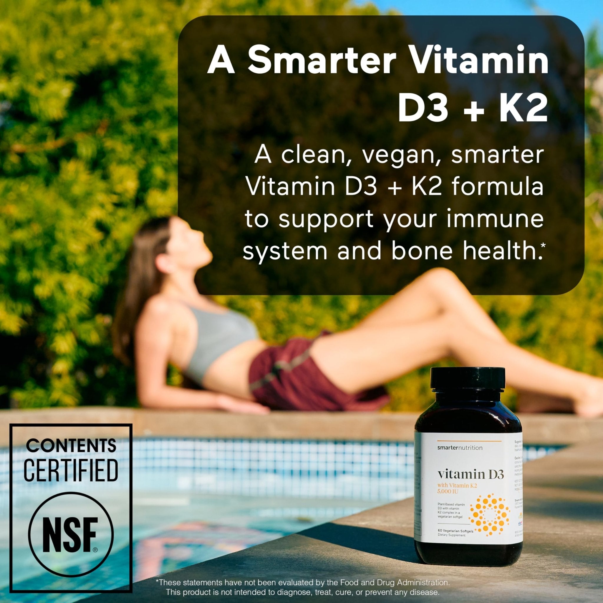SMARTERNUTRITION Vegan Vitamin D3 5000 IU + Natural Vitamin K2 1100 mcg in Organic Coconut & Olive Oil - D3 K2 Supplement for Immune & Bone Support - TrustMedUSA