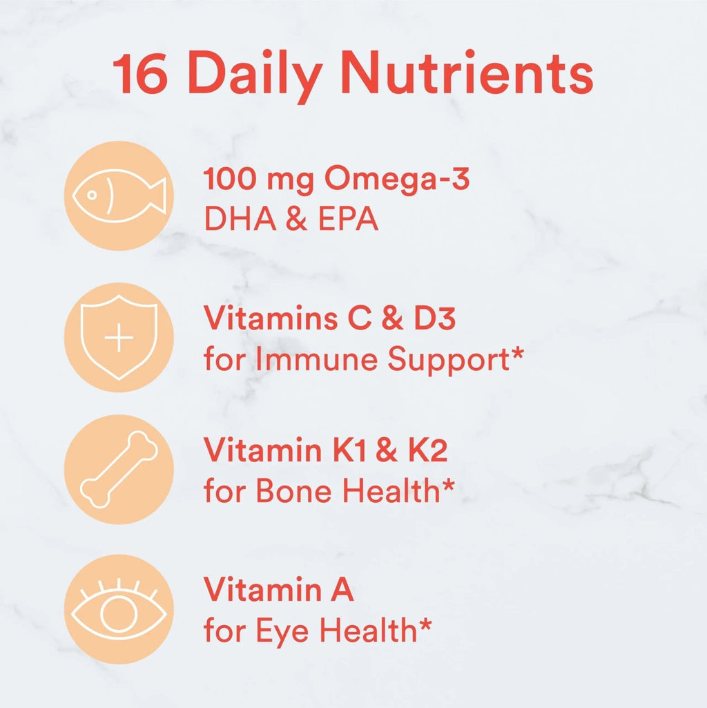 SmartyPants Kids Multivitamin Gummies: Omega 3 Fish Oil (EPA/DHA), Vitamin D3, C, Vitamin B12, B6, A, K & Zinc for Immune Support - TrustMedUSA