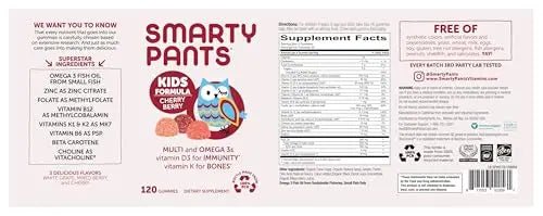 SmartyPants Kids Multivitamin Gummies: Omega 3 Fish Oil (EPA/DHA), Vitamin D3, C, Vitamin B12, B6, A, K & Zinc for Immune Support - TrustMedUSA