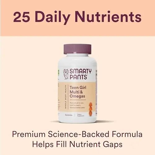 SmartyPants Teen Girl Multivitamin Gummies: Omega 3 Fish Oil (EPA/DHA), Vitamin D3 - TrustMedUSA