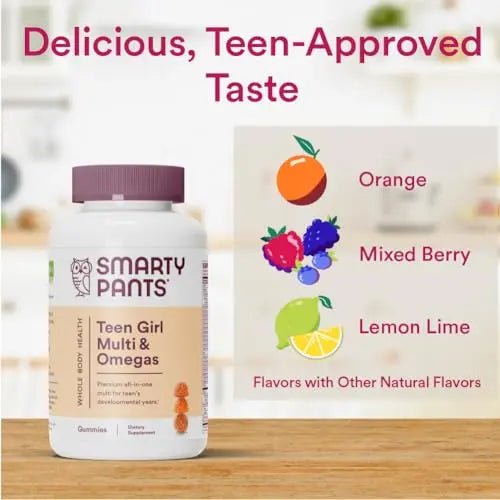 SmartyPants Teen Girl Multivitamin Gummies: Omega 3 Fish Oil (EPA/DHA), Vitamin D3 - TrustMedUSA