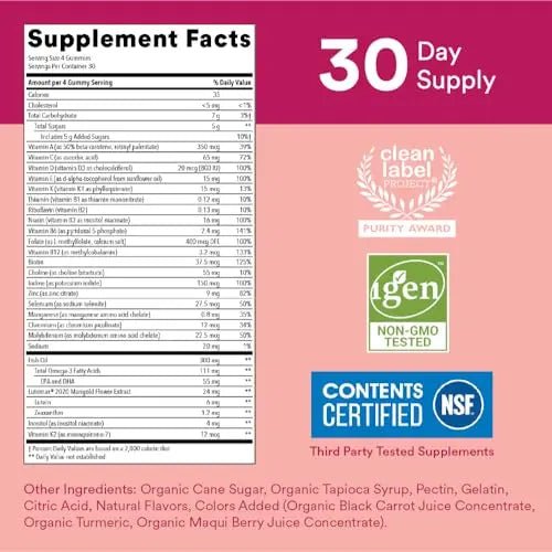 SmartyPants Teen Girl Multivitamin Gummies: Omega 3 Fish Oil (EPA/DHA), Vitamin D3 - TrustMedUSA