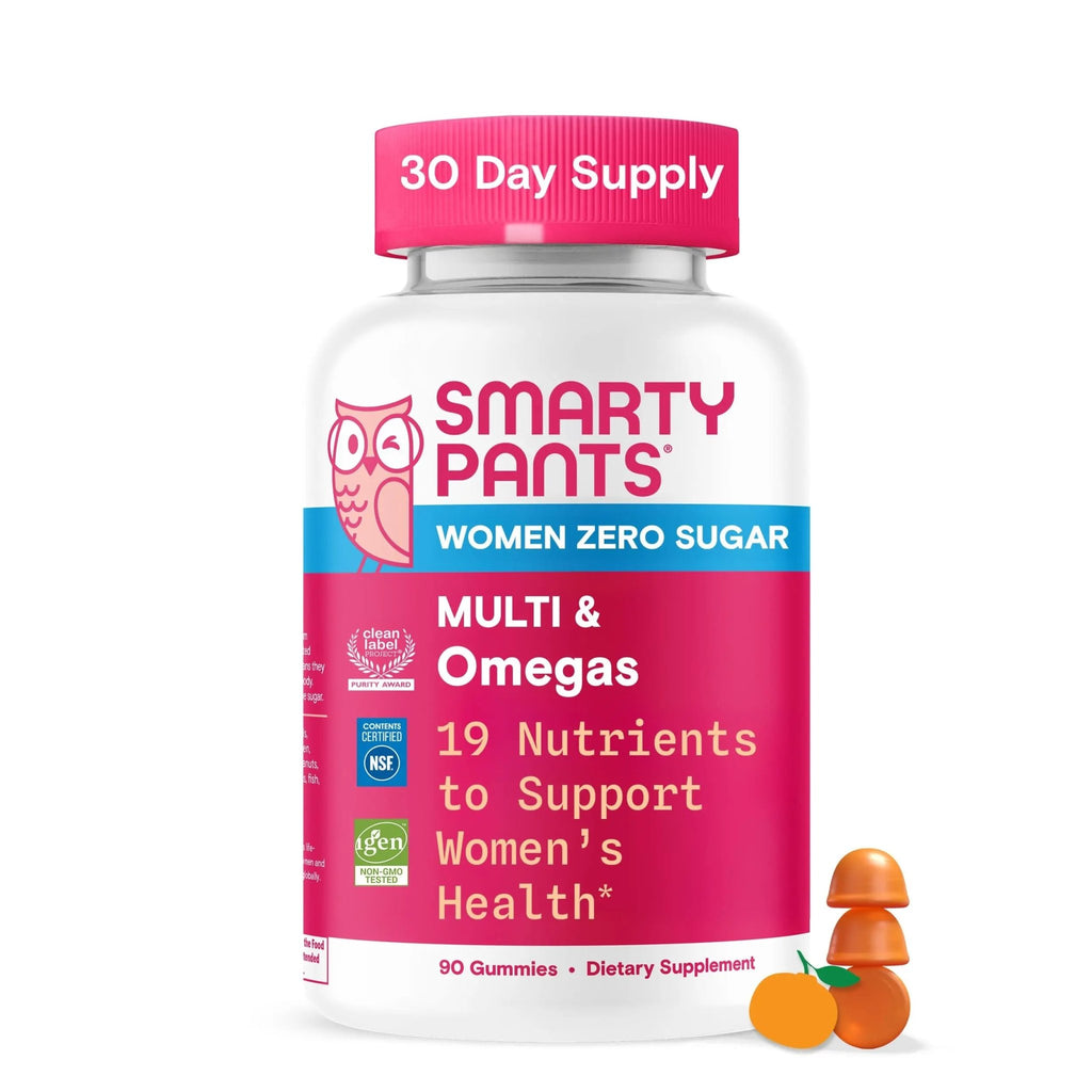 SmartyPants Zero Sugar Women’s Multivitamin Gummies: Biotin, Methylfolate, Omega 3 (ALA), Vitamin D3, C, Vitamin B12, B6, A, K, Zinc, Inositol - TrustMedUSA
