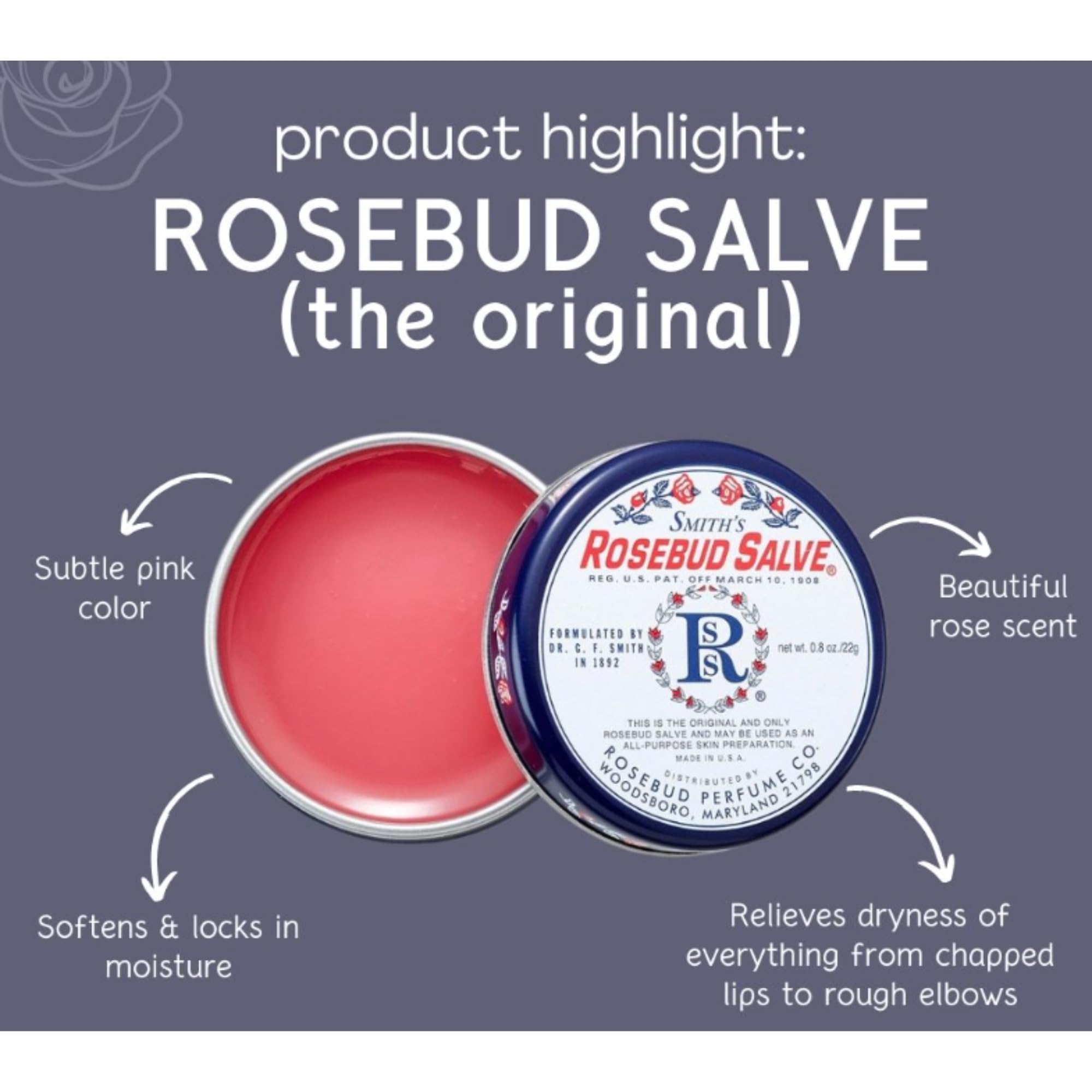Smith's Rose Lip Balm Bulk- 3x0.5oz Premium All Purpose Lip Gloss Tubes & 3x0.8oz Lip Treatment Salve - Trio Lip Balm Tubes for Plump Lips & Cracked Skin Care - Christmas Gift Set, EBook - TrustMedUSA