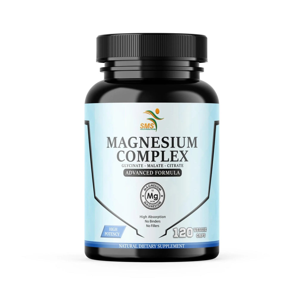 SMSHEALTHPRODUCTS.com Magnesium Complex | 470mg of Magnesium Glycinate, Malate, & Citrate for Muscles, Nerves, & Energy | High Absorption | Vegan, Non-GMO | 120 Capsules - TrustMedUSA