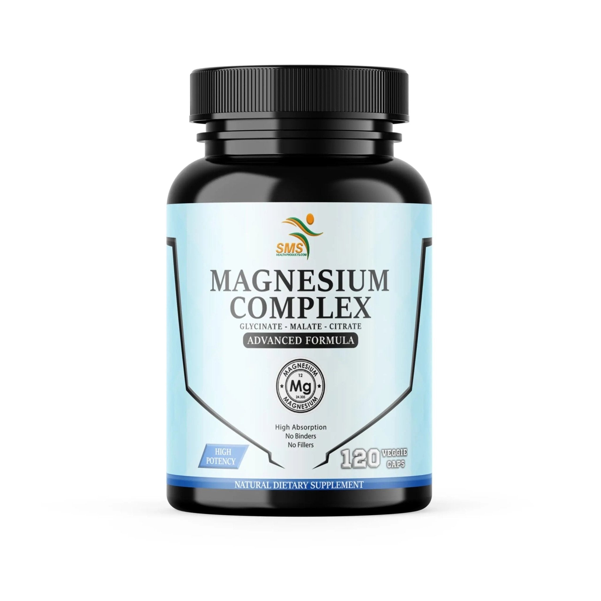 SMSHEALTHPRODUCTS.com Magnesium Complex | 470mg of Magnesium Glycinate, Malate, & Citrate for Muscles, Nerves, & Energy | High Absorption | Vegan, Non-GMO | 120 Capsules - TrustMedUSA