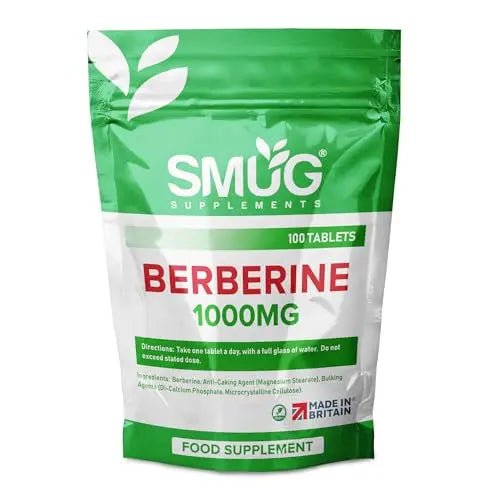 SMUG Supplements Berberine Tablets - 100 High Strength 1000mg Pills - Can Promote - TrustMedUSA