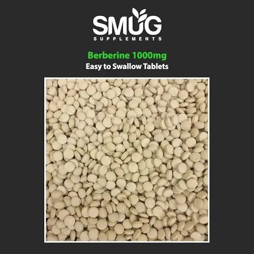 SMUG Supplements Berberine Tablets - 100 High Strength 1000mg Pills - Can Promote - TrustMedUSA