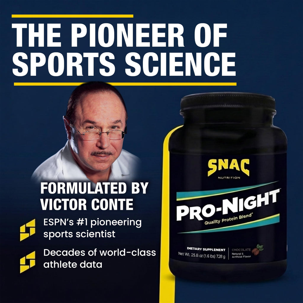 SNAC Pro-Night Protein Powder Blend - Quality Protein Powder for Men and Women, Nighttime Recovery, High Protein Supplement, Supports Muscle Repair, 26g Protein per Serving, Chocolate Flavor, 1.6 lbs - TrustMedUSA