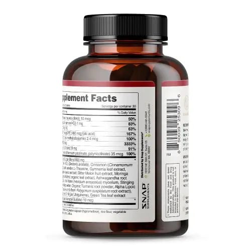 Snap Supplements Blood Sugar Blend - Support Healthy Blood Sugar, 60 Capsules - TrustMedUSA