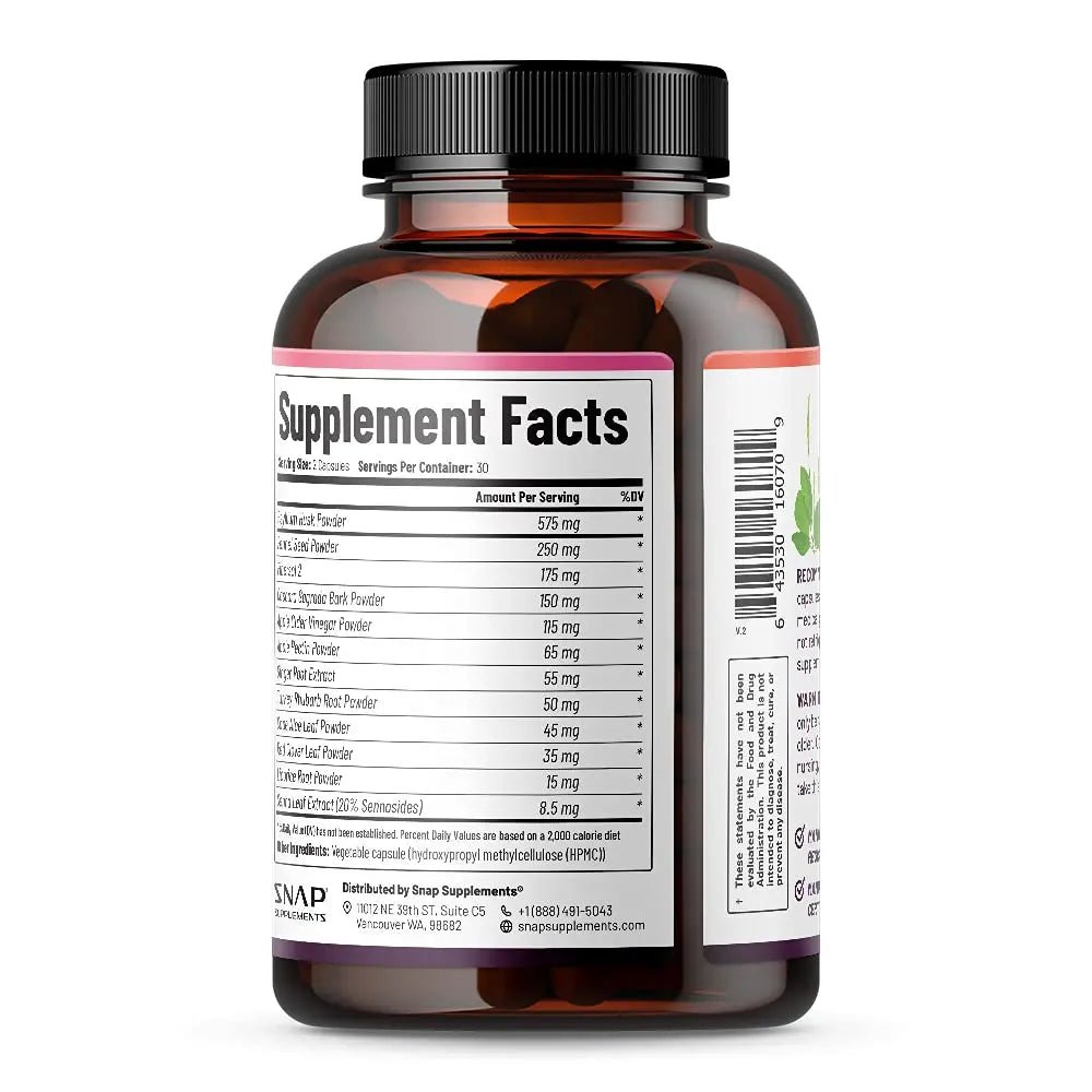 Snap Supplements Detox Cleanse Capsules - Advanced Blend for Full Body Detox & Cleans - TrustMedUSA