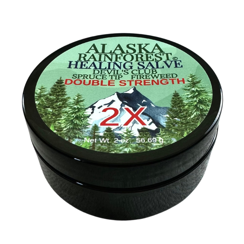 Snowy Summit Alaska Rainforest 2X Salve - Salve for Dry Skin & Joint Relief - Natural Super Salve for Soothing Skin with Gentle Aroma - Body & Hand Salve - Muscle Rub with Alaskan Devil’s Club Oil - TrustMedUSA