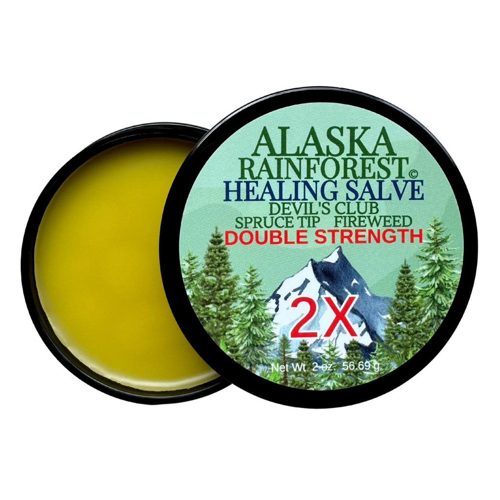 Snowy Summit Alaska Rainforest 2X Salve - Salve for Dry Skin & Joint Relief - Natural Super Salve for Soothing Skin with Gentle Aroma - Body & Hand Salve - Muscle Rub with Alaskan Devil’s Club Oil - TrustMedUSA