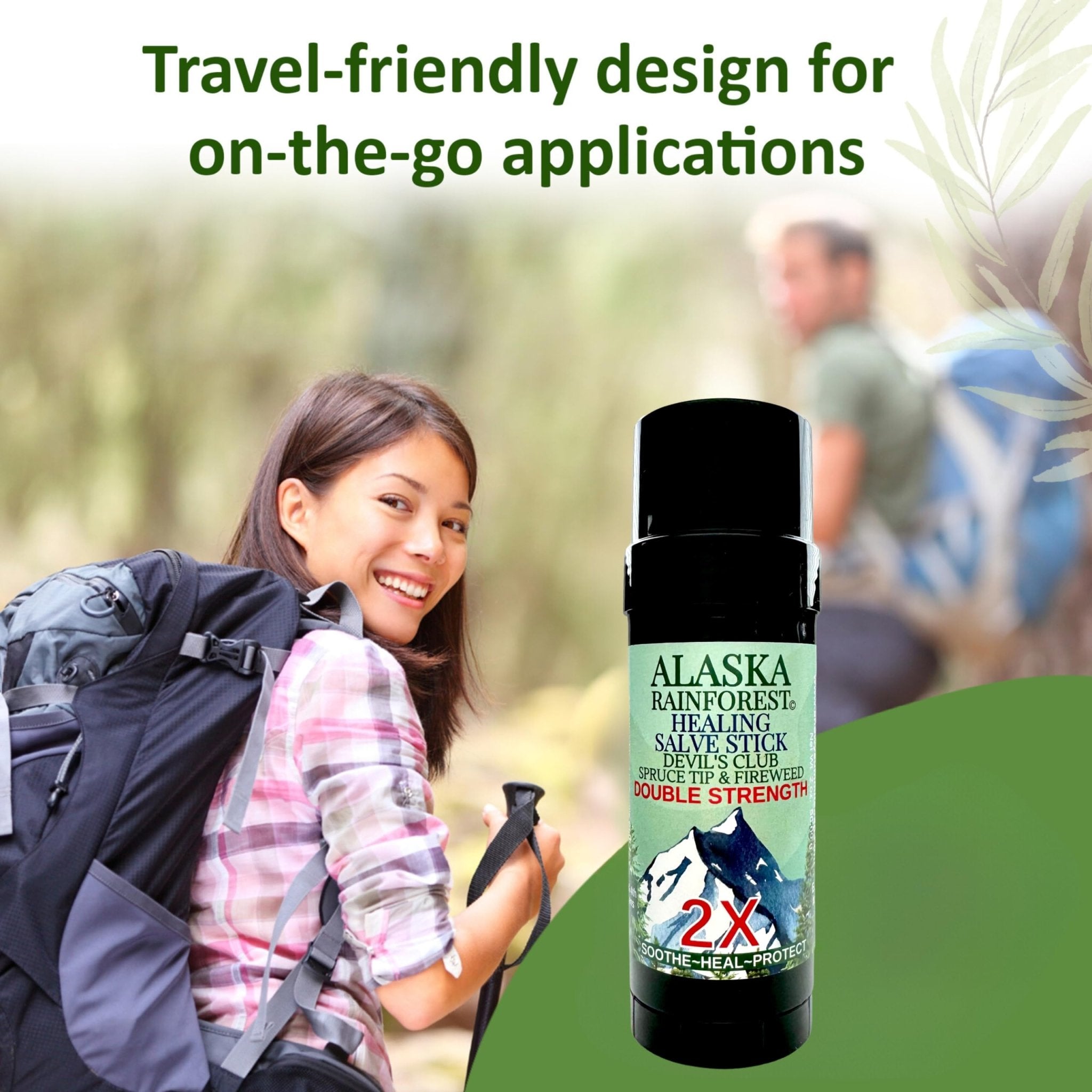 Snowy Summit Alaska Rainforest 2X Salve Stick - Salve for Dry Skin & Joint Relief - Natural Salve for Soothing Skin with Gentle Aroma - Body & Hand Salve - Muscle Rub Alaskan Devil’s Club Oil - TrustMedUSA