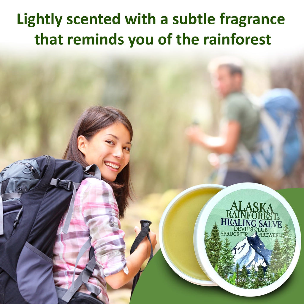 Snowy Summit Alaska Rainforest Salve - Herbal Salve for Dry Skin & Joint Relief - Natural Super Salve for Soothing Skin with Gentle Aroma - Body & Hand Salve - Muscle Rub with Alaskan Devil’s Club Oil - TrustMedUSA
